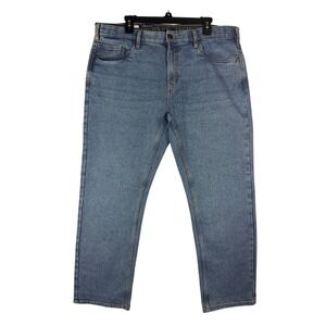 JACHS New York Mens 38x30 Straight Fit 5 Pocket Denim Jeans Light Wash